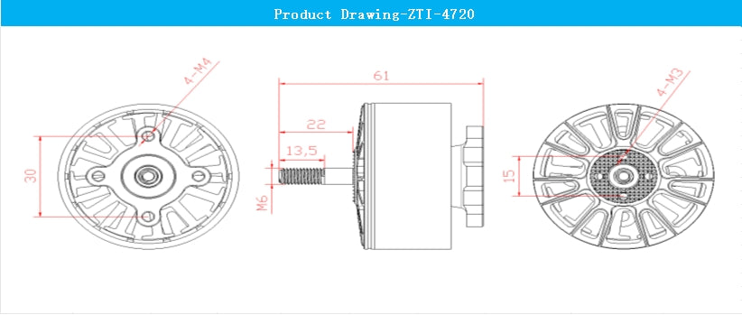 EXTREME RC T1-4720 380KV Brushless Drone motor FPV drone motors fpr 15/18 inch Fpv Drone Motors