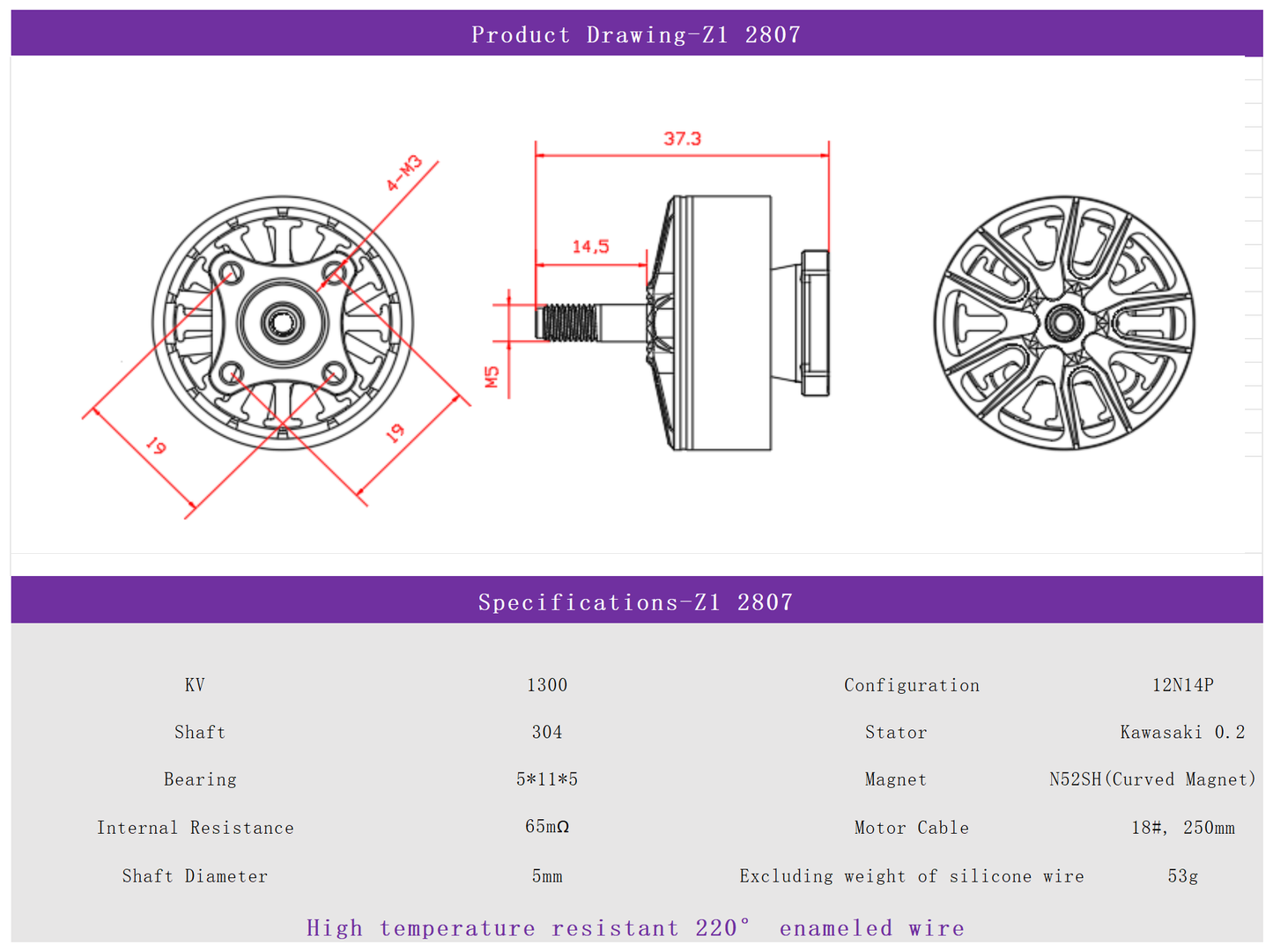 EXTREME RC T1-2807 1300KV/1500KV/1800KV Brushless Drone motors FPV drone motors fpr 7 inch Fpv Drone Motors