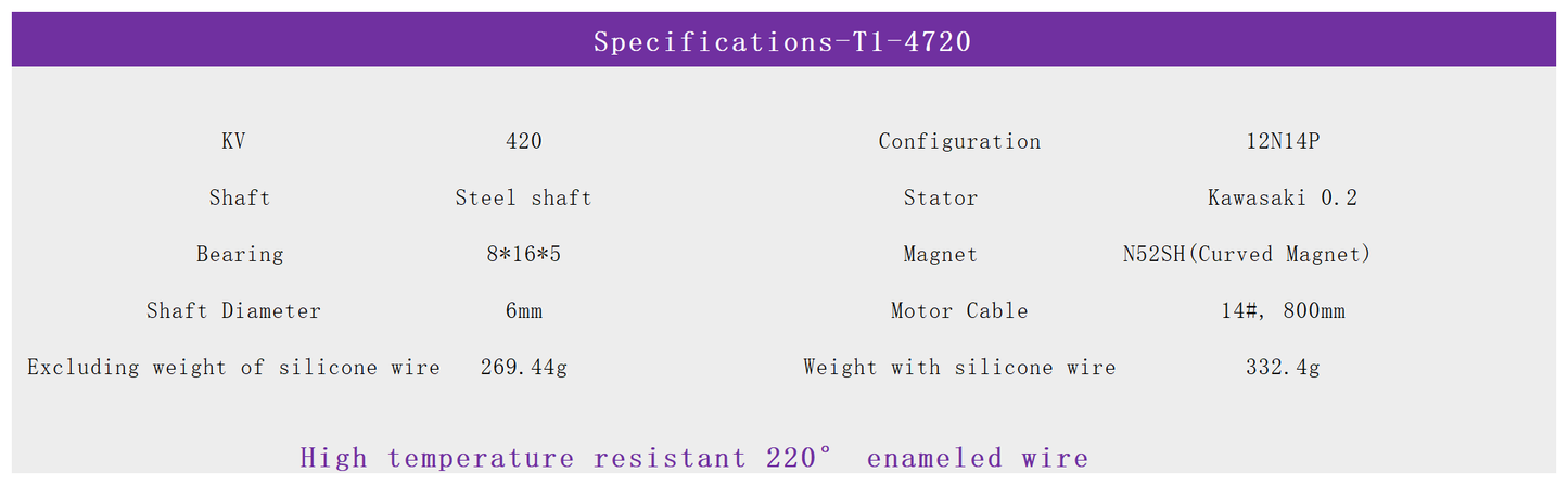EXTREME RC T1-4720 380KV Brushless Drone motor FPV drone motors fpr 15/18 inch Fpv Drone Motors